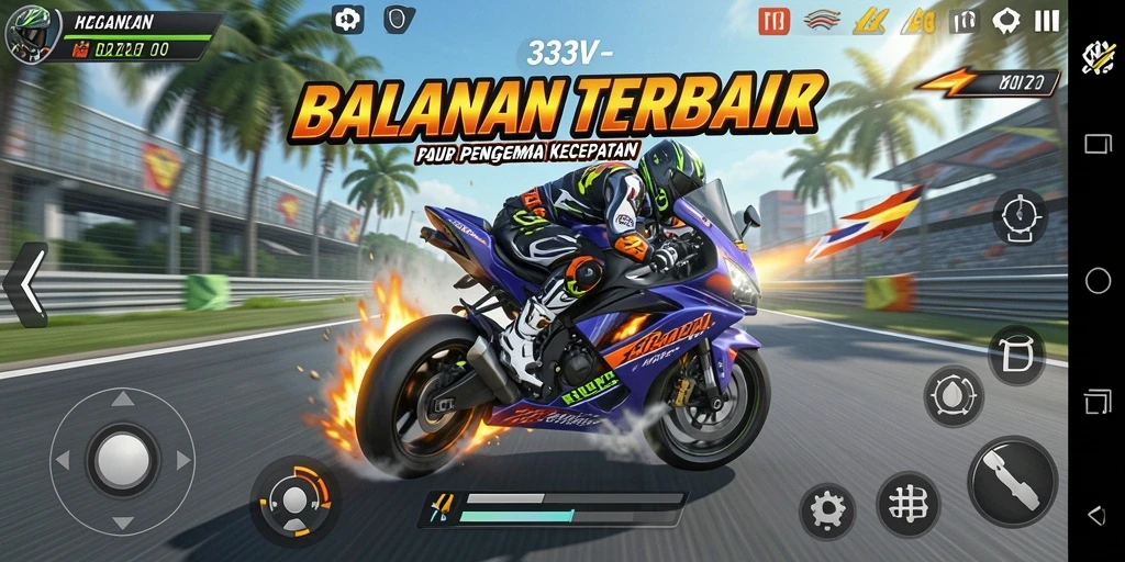 Gameplay menegangkan dalam balapan motor di 333V.