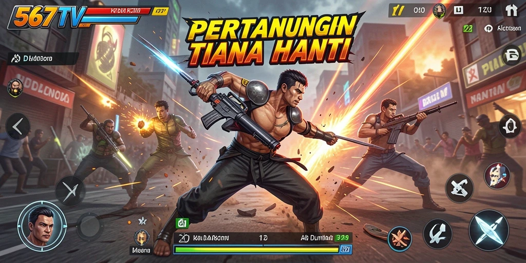 Screenshot utama 567TV yang menunjukkan aksi pertarungan yang mendebarkan.