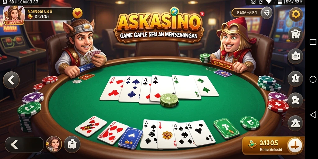 Tampilan gameplay Gaple yang seru dan interaktif di ASKASINO.