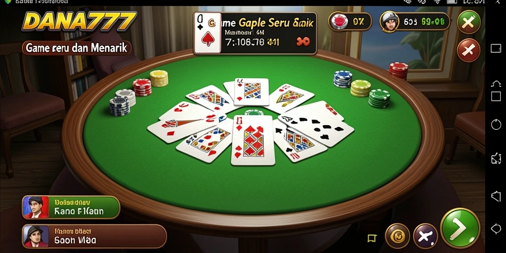 Tampilan menarik dari gameplay Gaple di DANA777.