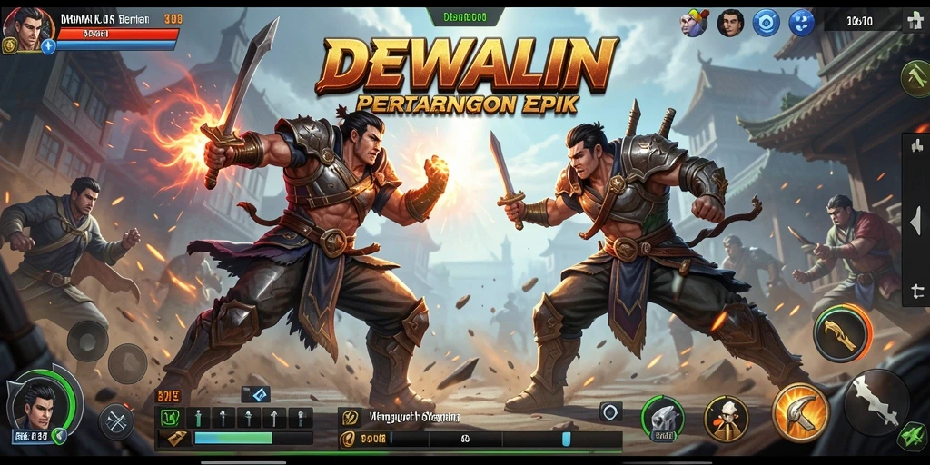 Gameplay seru dalam DEWALIN saat bertarung dengan karakter unik.