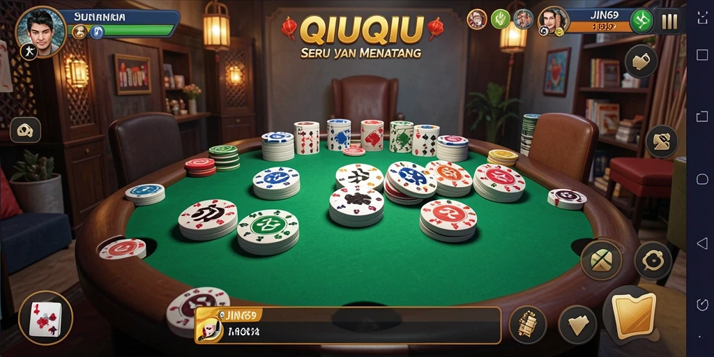 Tampilan seru permainan QiuQiu di JIN69.