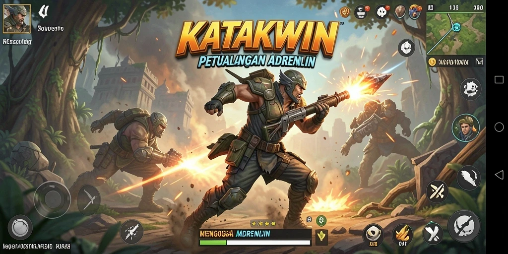 Screenshot menampilkan intense gameplay KATAKWIN yang memukau.