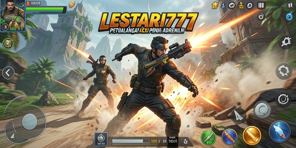 Tampilan aksi mendebarkan dalam gameplay LESTARI777.
