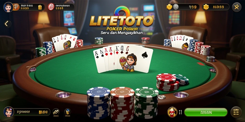 Tampilan permainan Poker yang menarik dan dinamis di LITETOTO.