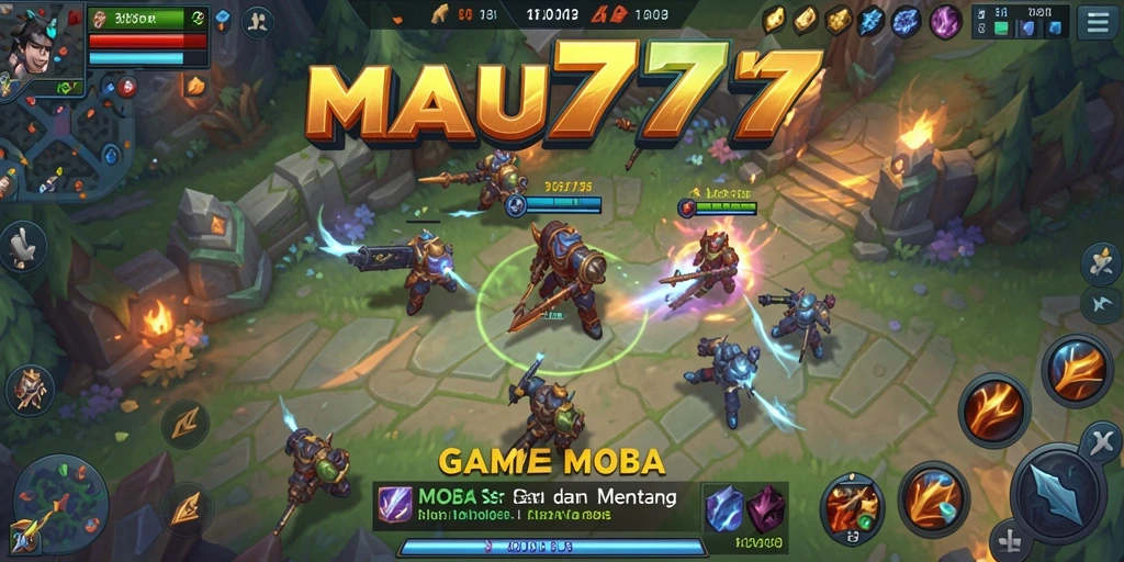 Tangkapan layar gameplay MOBA yang menampilkan aksi seru dalam MAU777.