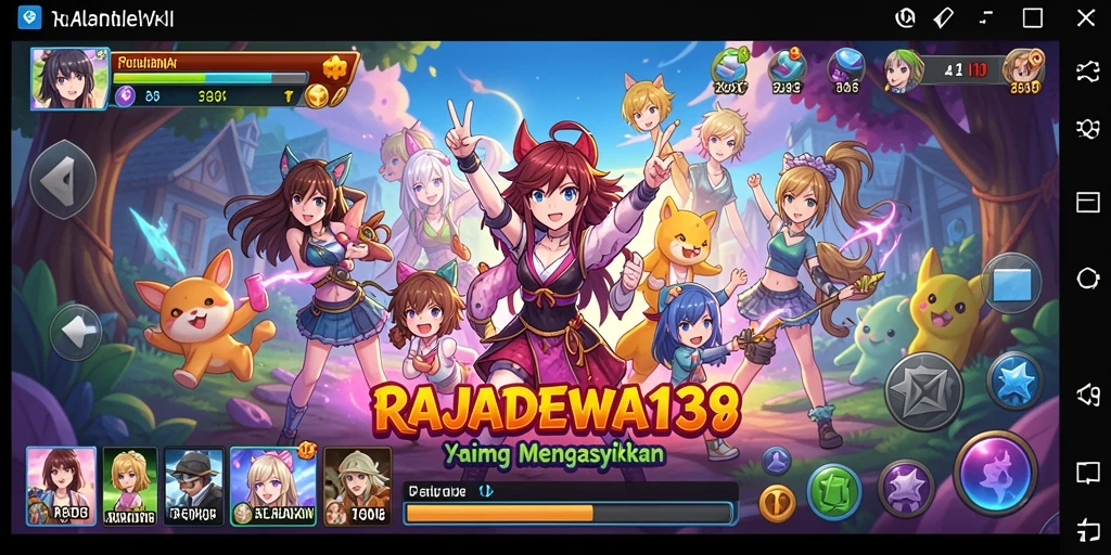 Screenshot dari gameplay RAJADEWA138 menampilkan karakter anime dalam pertempuran yang intens.