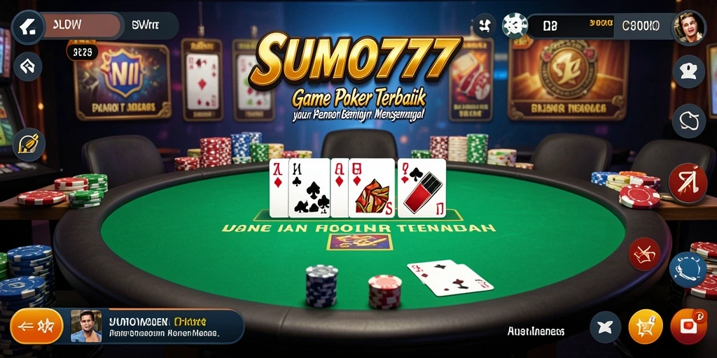 Tampilan gameplay poker yang mendebarkan dan penuh strategi.