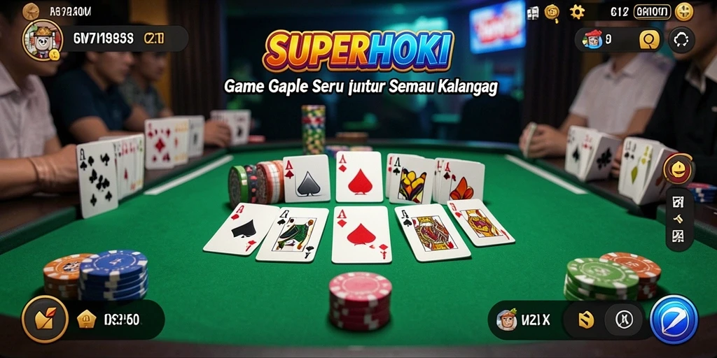 Gameplay seru Gaple di SUPERHOKI dengan teman-teman.
