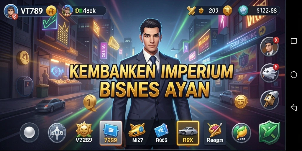 Screenshot utama VT789 menampilkan momen strategis dalam gameplay Tycoon.